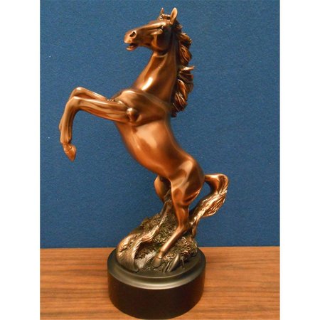 MARIAN IMPORTS Marian Imports F13105 8.55 x 13 in.Treasure of Nature Howling Bronze Rearing Horse Statue 13105